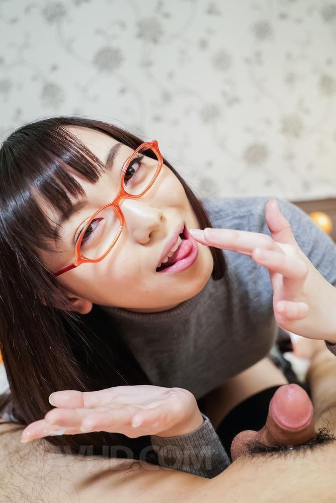 Chiemi swallows every inch and gargles his hot load before spitting it out for you - 16