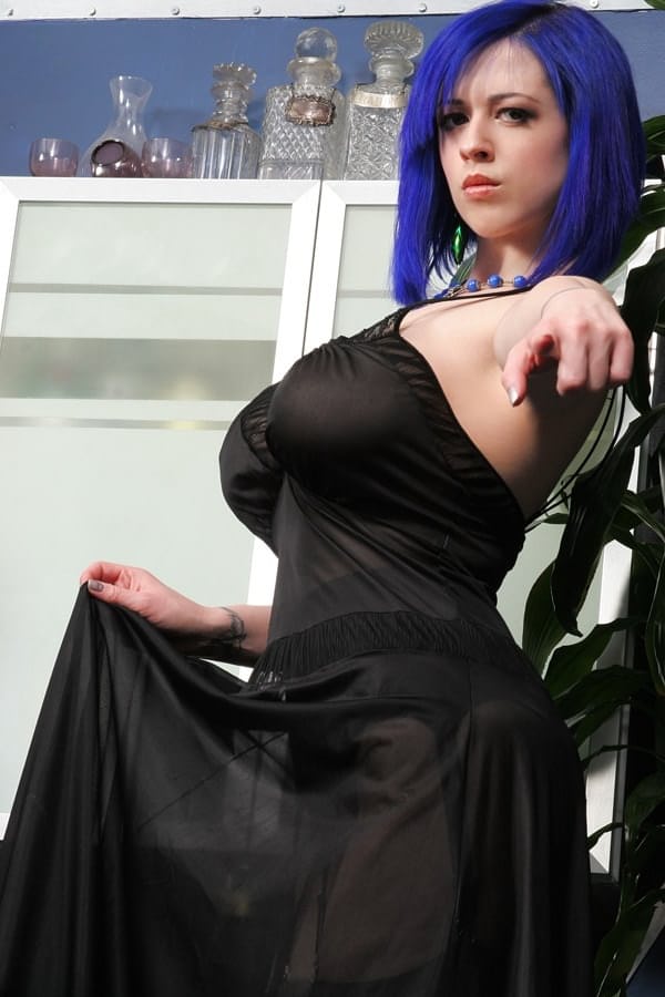 Larkin Love: Goth temptress flaunting bare tits and teasing solo spreads - 5