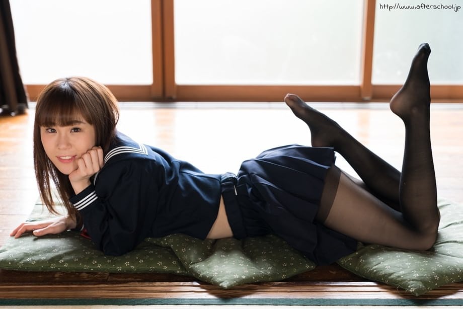 Yuzu slowly teases her naked curves while peeling off that schoolgirl uniform - 2