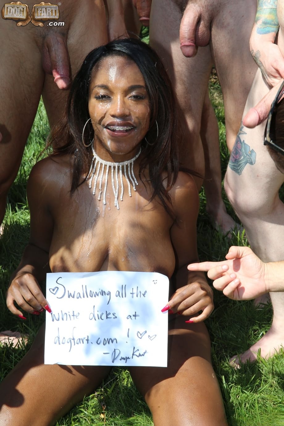 Daya Knight gulps thick loads of cum outdoors during raunchy blowbang session - 15