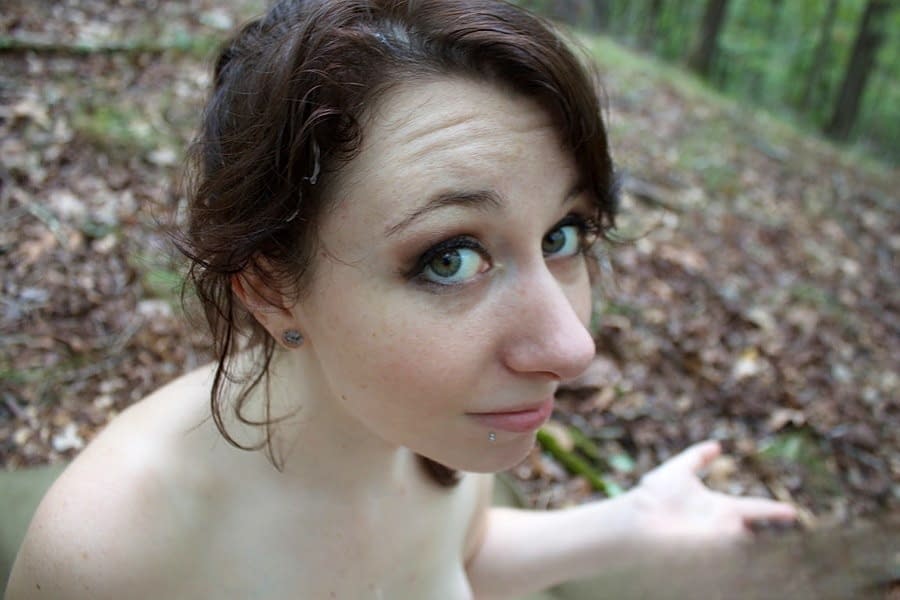 Sensual Dakota Charms films rough homemade sex outdoors in secret woods - 6