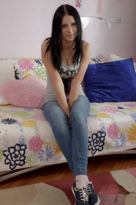 Mya Dark enjoys passionate sex on a futon with her eager boyfriend - 1