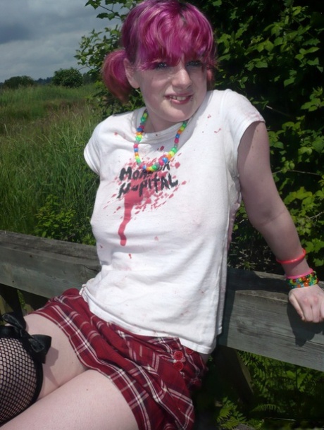 Sadie unleashes her perky tits outside at the nature preserve - 2