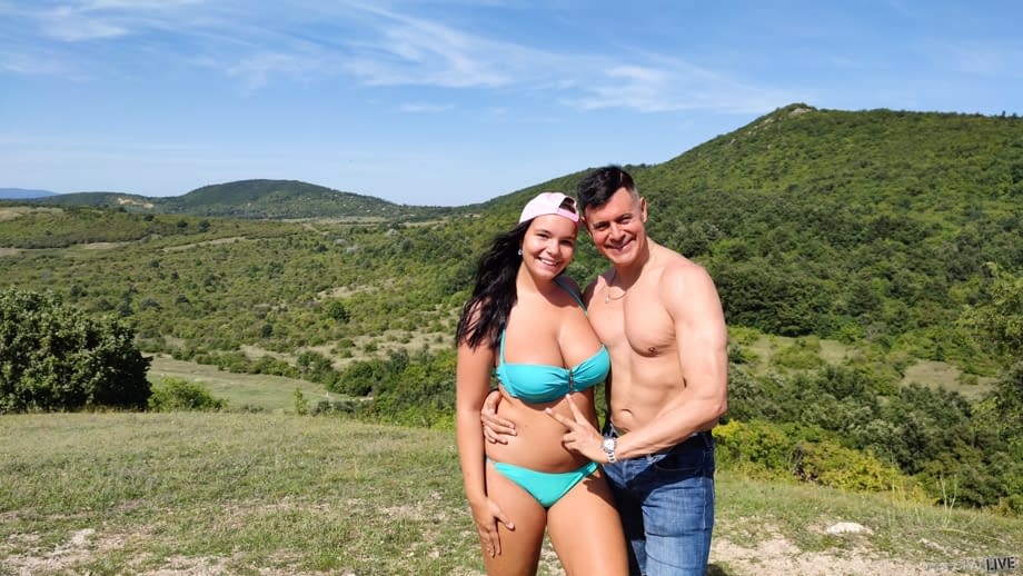 Sofia Lee strips outdoors, unleashing massive natural tits from skimpy micro bikini - 10
