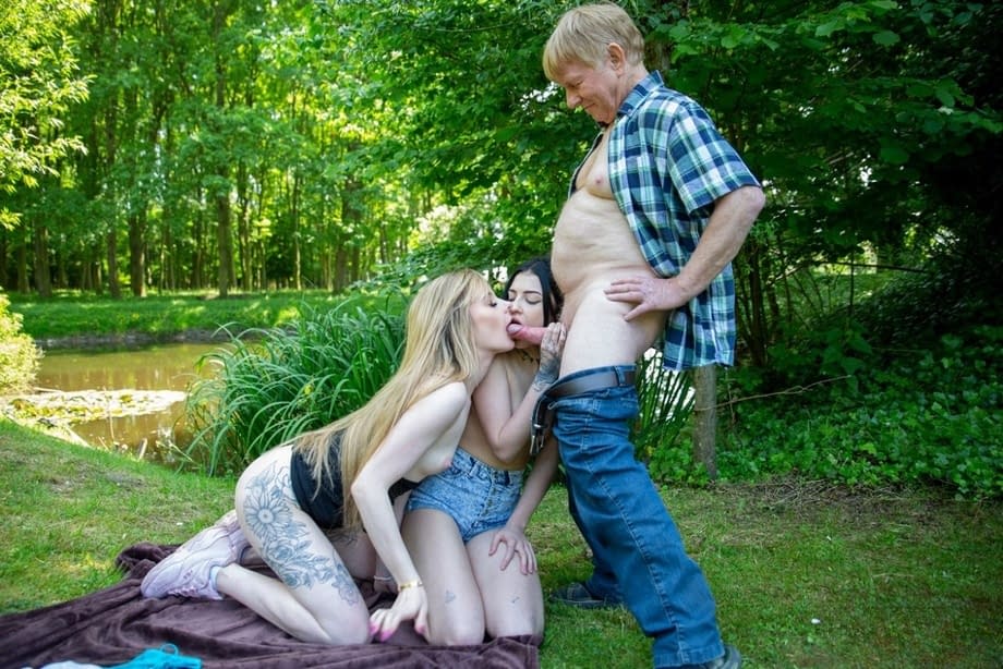 Chloe Heart s’engage dans des pratiques coquines en plein air avec Baby Kitten et le daddy dominant plus âgé - 2