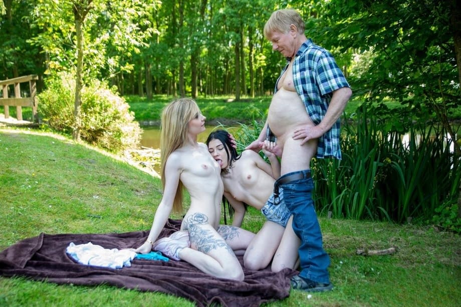 Chloe Heart s’engage dans des pratiques coquines en plein air avec Baby Kitten et le daddy dominant plus âgé - 3