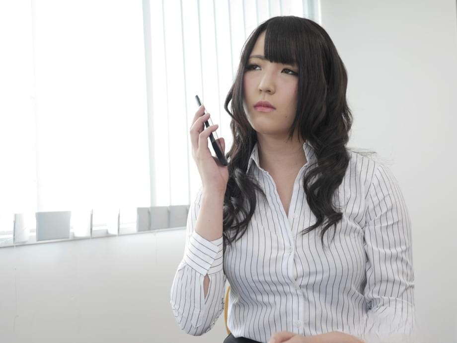Voluptuous Japanese secretary Marina Aoyama gulps thick boss spunk then drools the load over her parted lips - 1