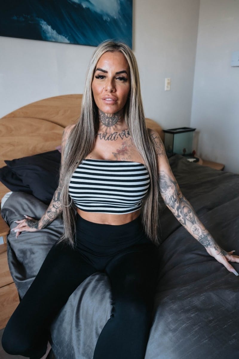 Pamela Kayne gets pounded hard with her huge inked boobs bouncing wildly on the sheets - 1