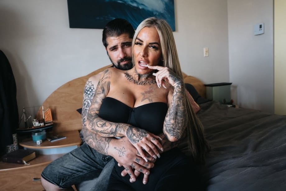 Pamela Kayne gets pounded hard with her huge inked boobs bouncing wildly on the sheets - 11
