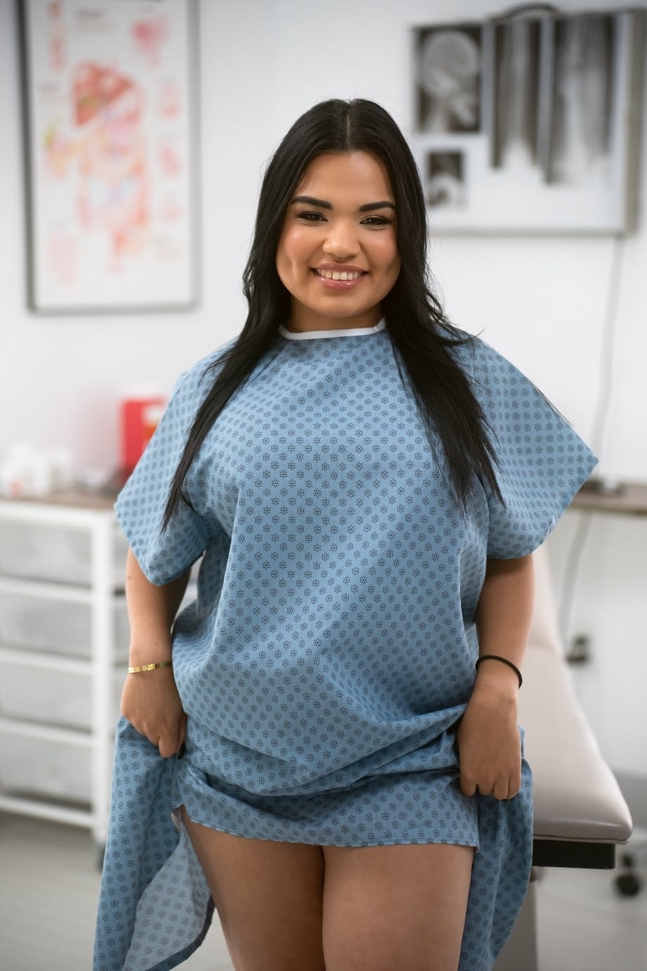 Latina chick has lesbian sex with her lover during a medical checkup