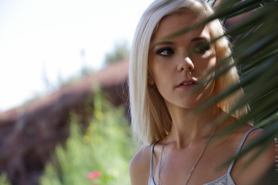 Blonde seductress Halle Von teases boyfriend by slowly lowering wet panties - 1