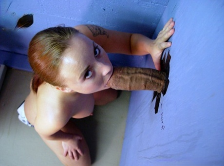 Anne Marie's teen gloryhole thrill: cute panties, sucking big black cock hard - 14