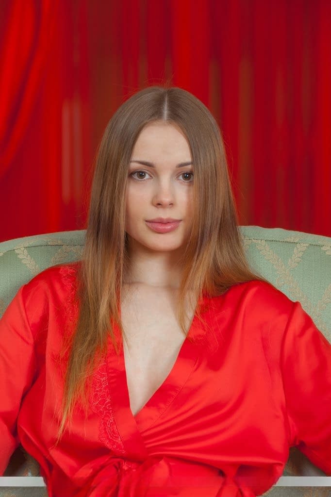 Winnie stripped down in glamour photos revealing her plump teens ass in red lingerie - 18