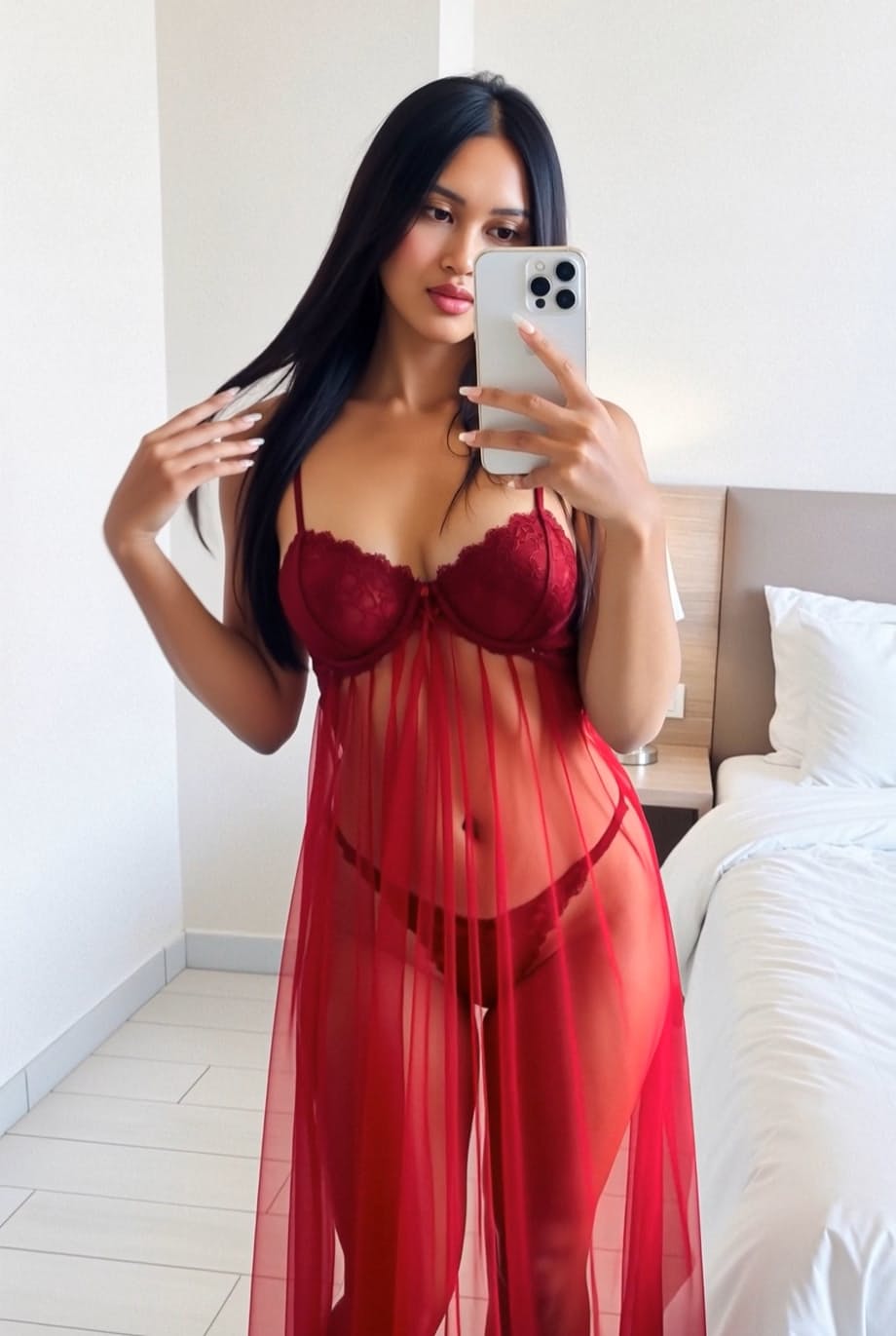 Sultry Asian pornstar Mira teases in sheer lingerie, stripping down to expose every inch of her tempting petite frame - 16