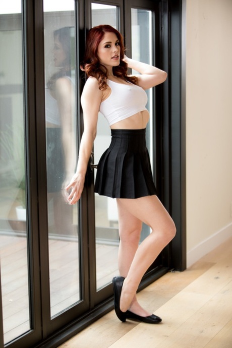 Molly Stewart's perfect redhead tits get fully exposed in seductive poses - 1