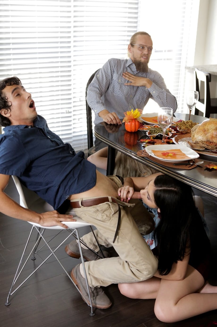 Lexi Lore and naughty Violet orally please under table before deep fucking - 19