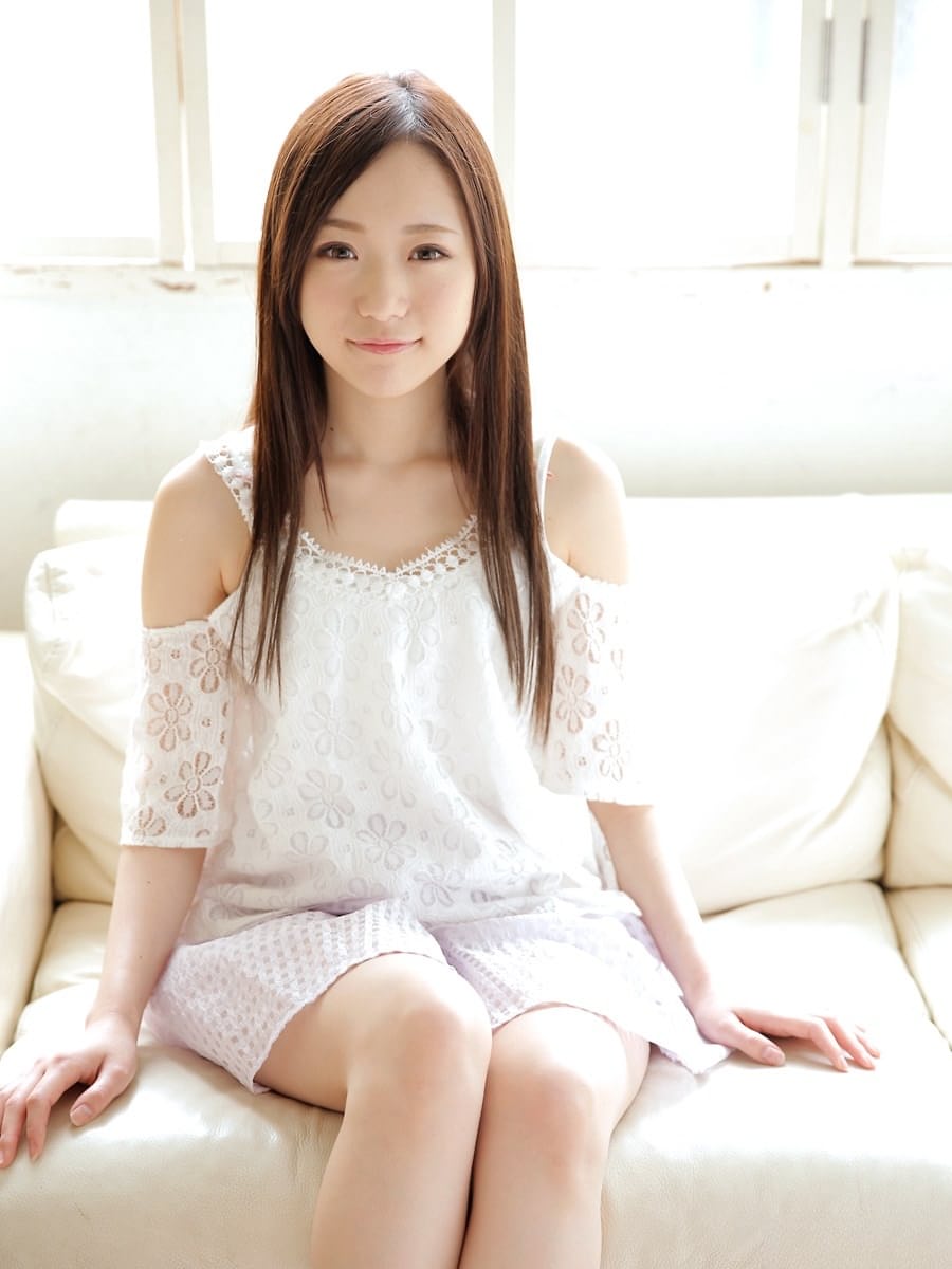 Japanese cutie Mao Sena shows her tiny boobs gets her bush fingered and fucked