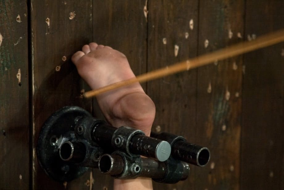 Rain DeGrey's metal-bound holes displayed in cruel slave training punishment - 11