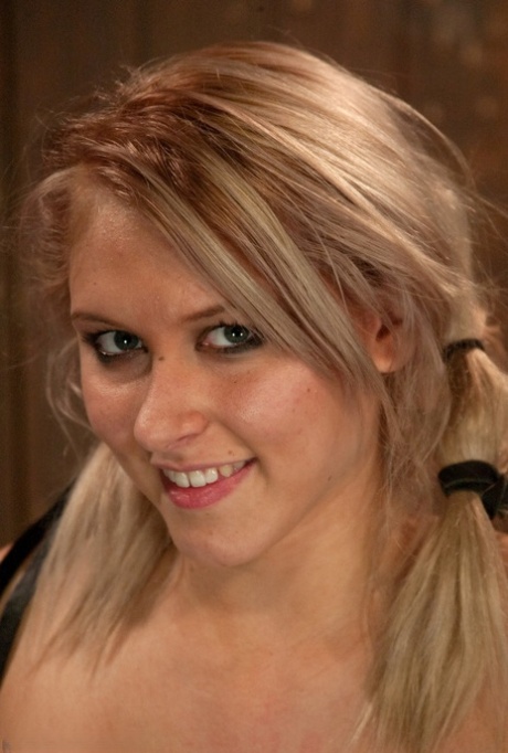 Katie Summers trapped in wicked wooden stocks getting fingerfucked - 21