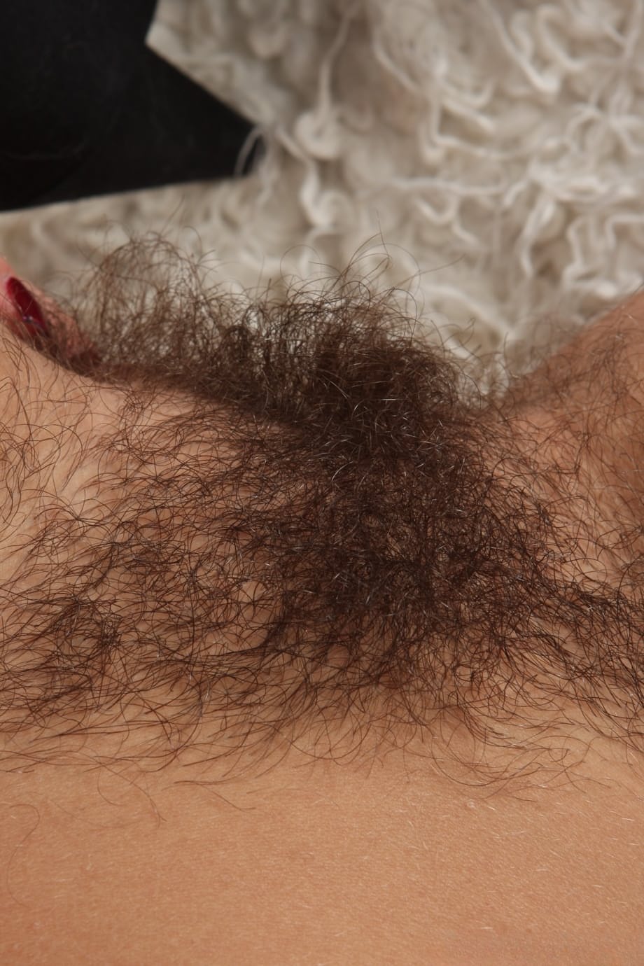 Susanne Brend strips lace lingerie revealing hairy pussy - 18