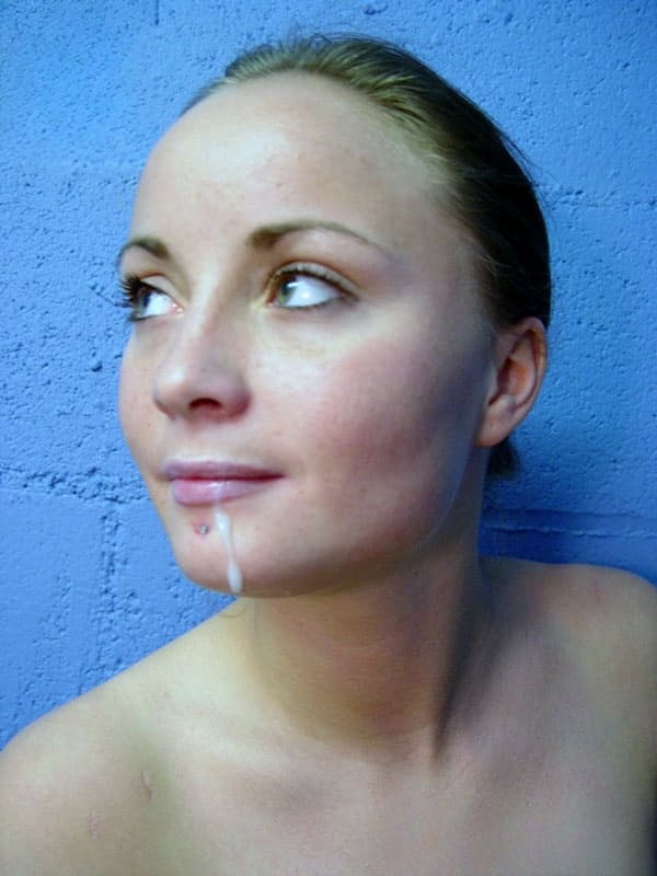 Cum-soaked Anne Marie displays her dripping chin after intense gloryhole action - 17