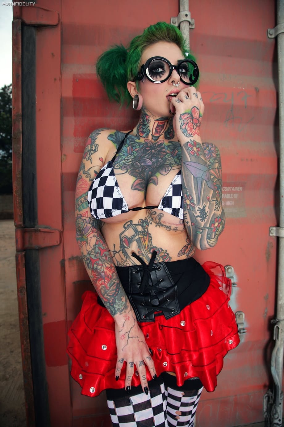 Sydnee Vicious teasingly showcases her perky fake titties and wild inked body - 2