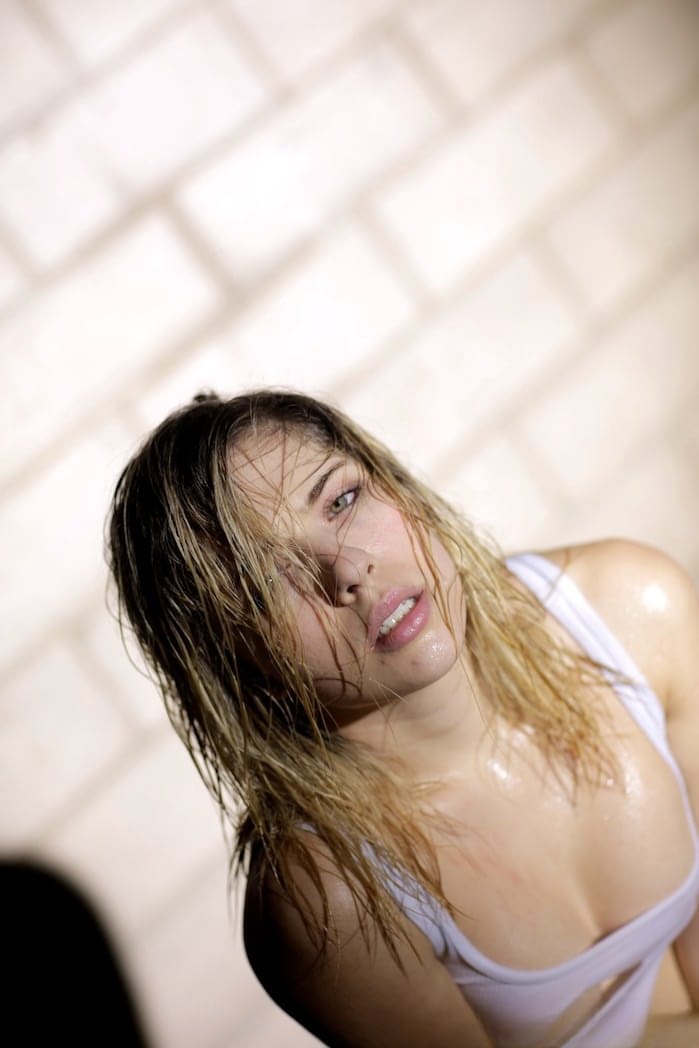 Lia Lor squeezes her petite soaked breasts after a filthy post-workout sweat session - 5