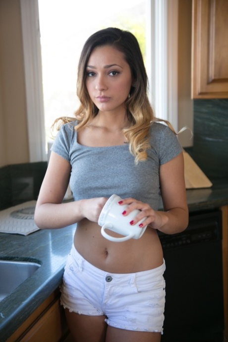 Jaye Summers teases wildly before getting pounded on the kitchen counter by her stepbrother - 1