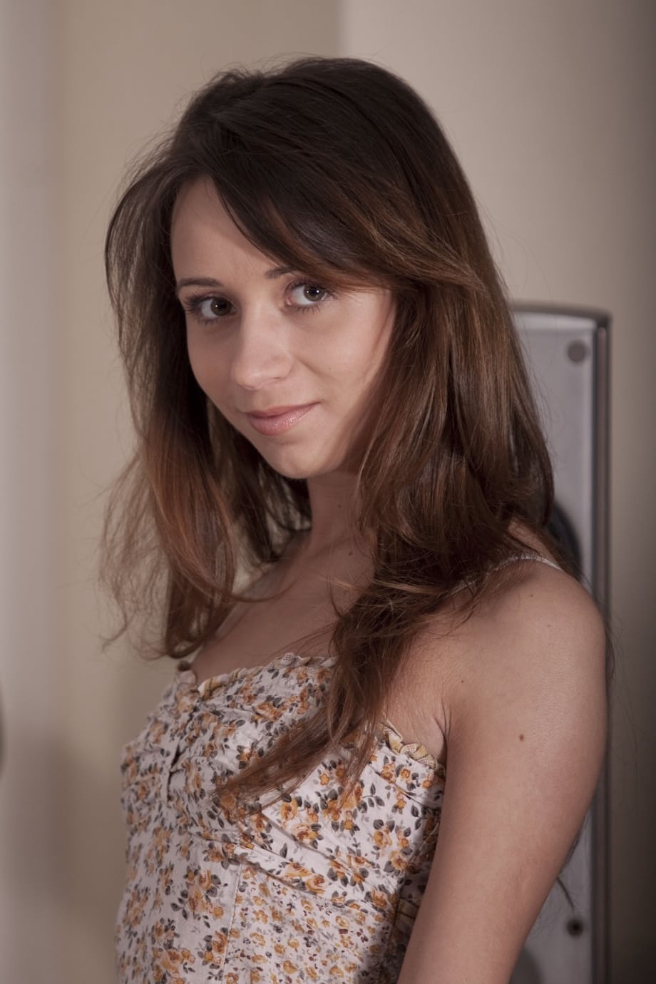 Innocent girl Inna isn't shy to undress and show her perky assets