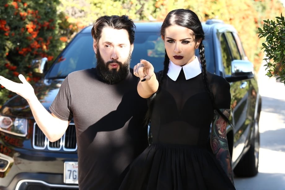 Katrina Jade fucks and sucks her driver's cock till he cums on her goth face - 3