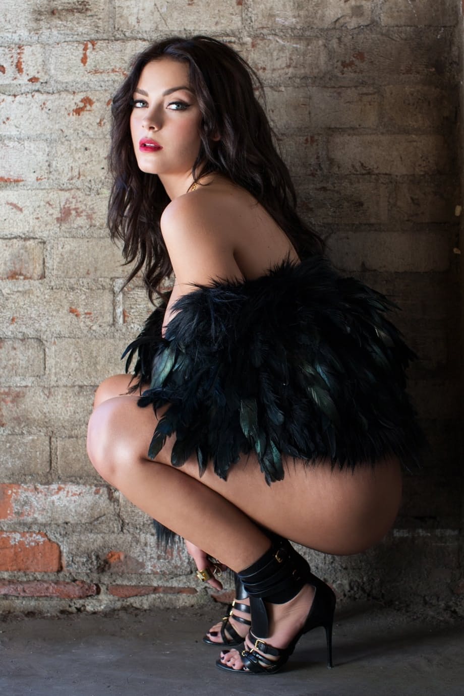 Alexandra Tyler bares perfect breasts and curves with fur, feathers - 14
