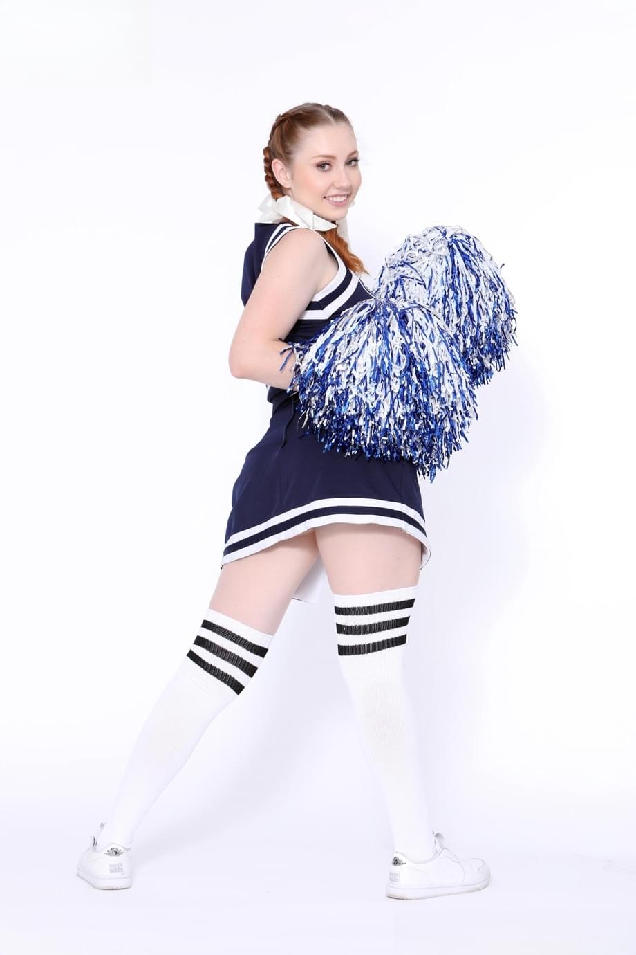KayBee tattooed cheerleader pounded hard by BBC gangbang - 1