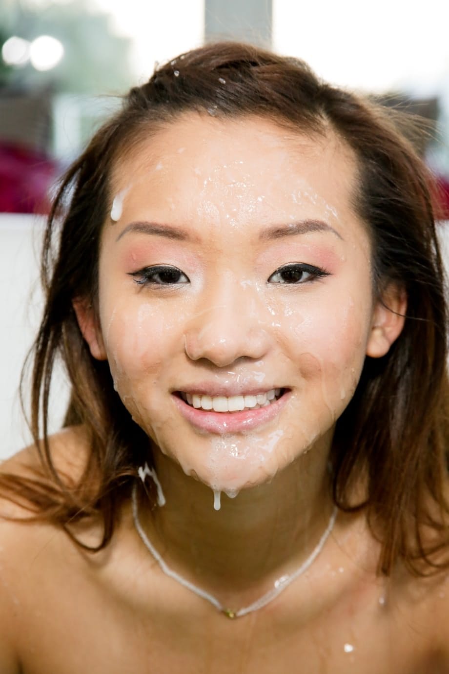 Sexy Chinese teen Alina Li receives massive facial after hardcore fuck