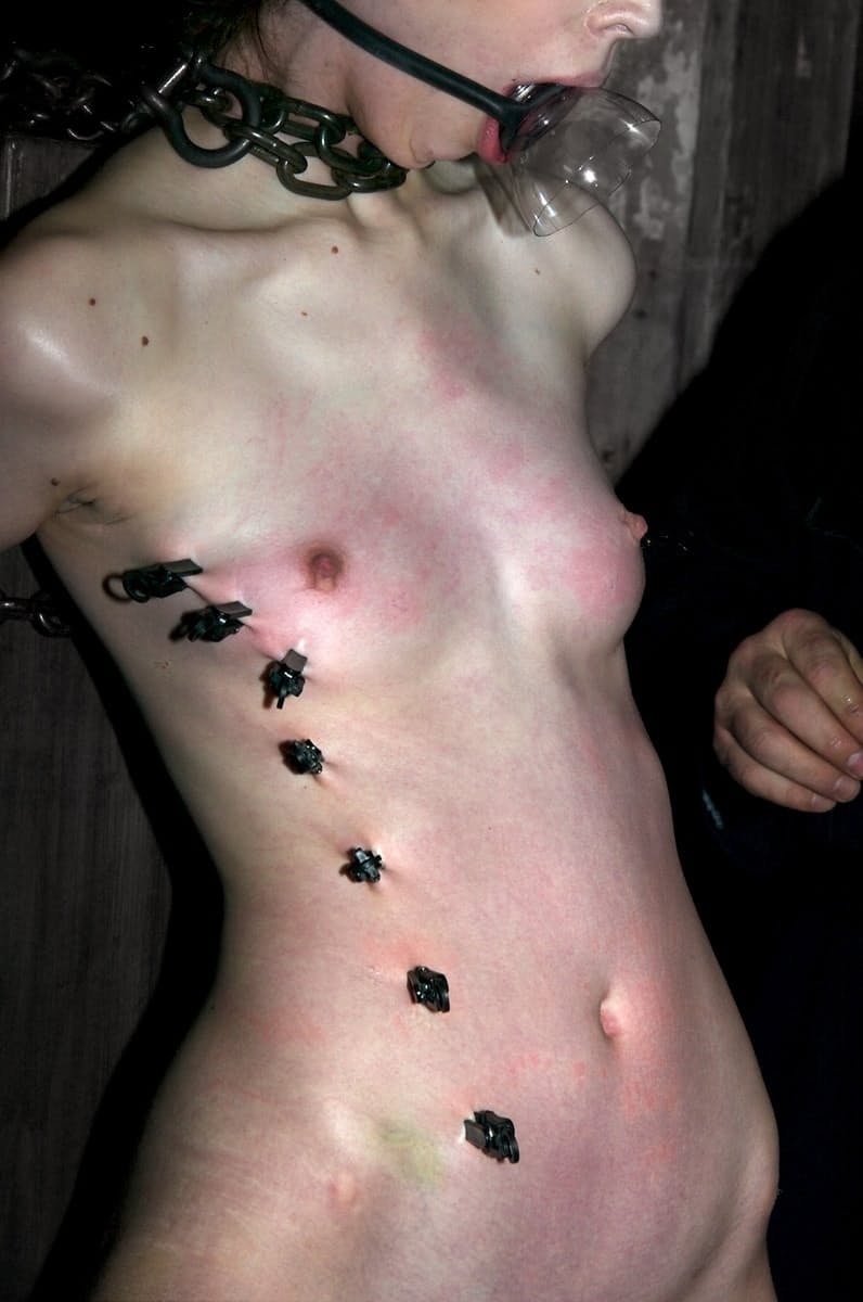 Restrained Kristine Brutally Bound Gagged With Bruises In Dungeon - 15
