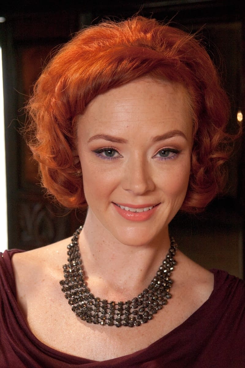 Redhead superstar Audrey Hollander seduces a lucky stud while flaunting her perfect perky assets in thigh-high stockings - 5