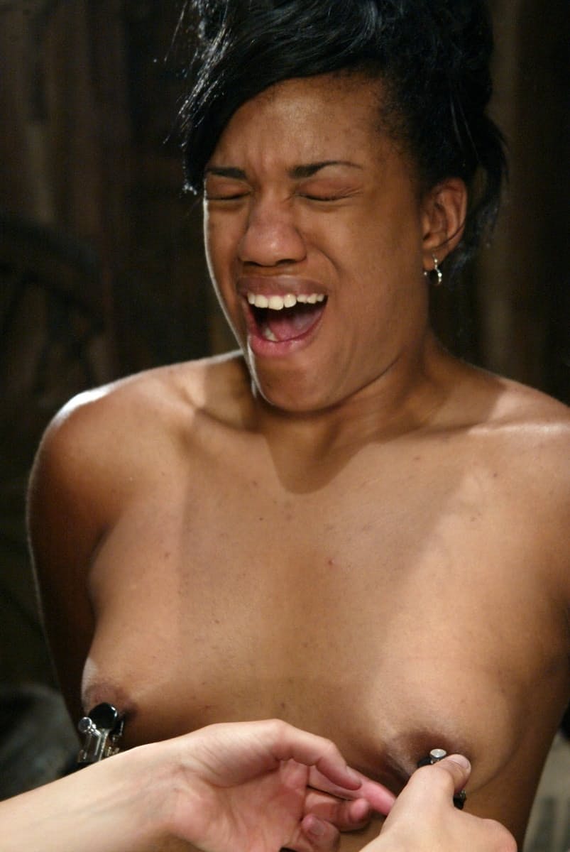Sydnee Capri's submissive ebony body punished harshly as her aching nipples endure cruel domination - 7