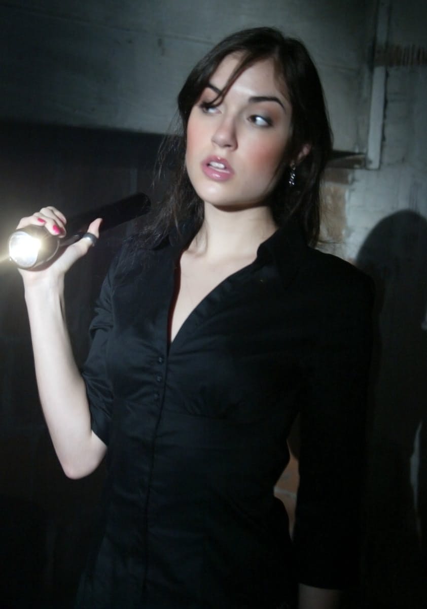 Hardcore brunette Sasha Grey pounded throat-deep inside shadowy armory after dark - 10