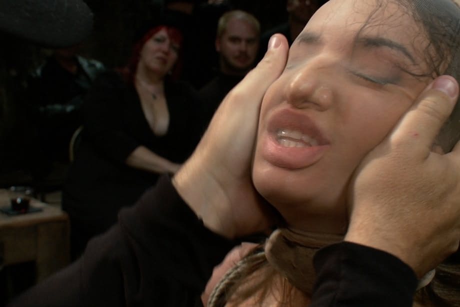 Nika Noir gangbanged hard as hung studs and lusty women stretch her huge tits and wet cunt - 10