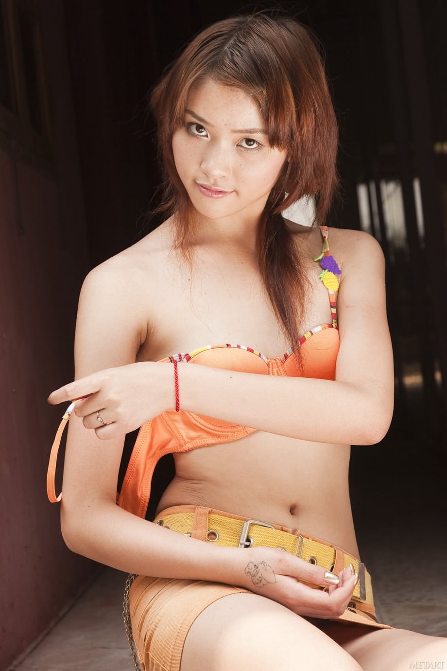 Horny Asian sweetheart Lavinia Chan spreads wet hairy pussy outdoors with tiny perky tits - 6