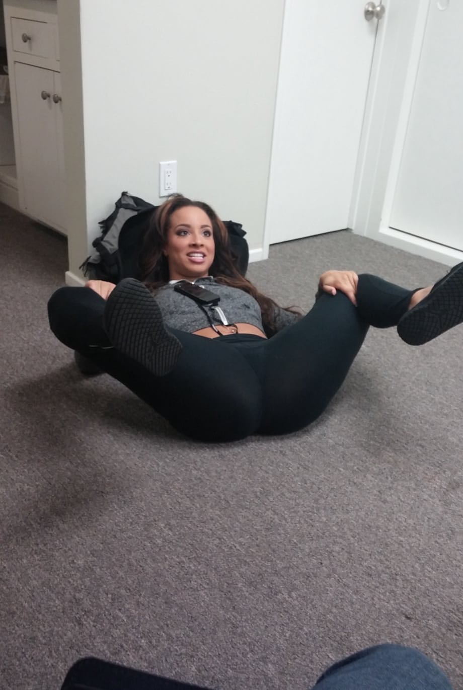 Fit ebony Teanna Trump enjoying hardcore sex with her hung boss at the office