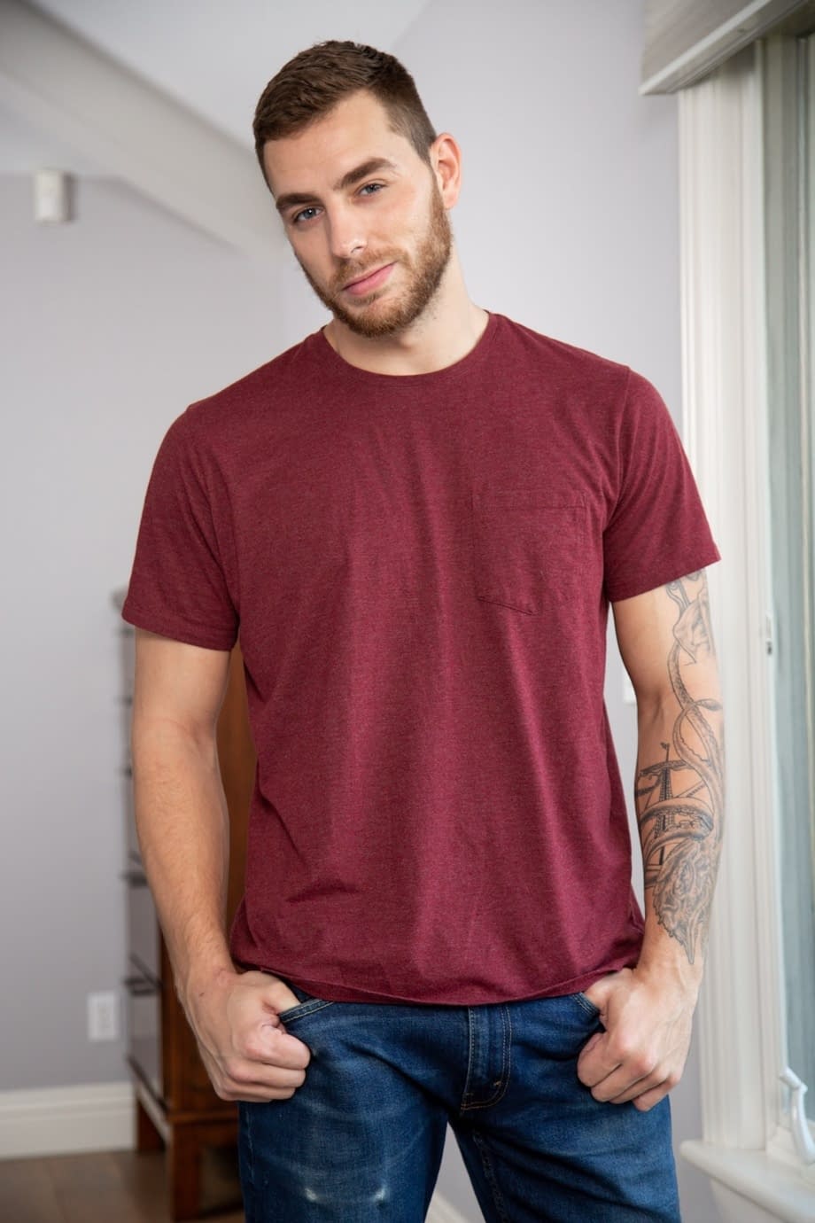 Handsome gay couple Anthony Moore & Carter Woods have hardcore anal sex