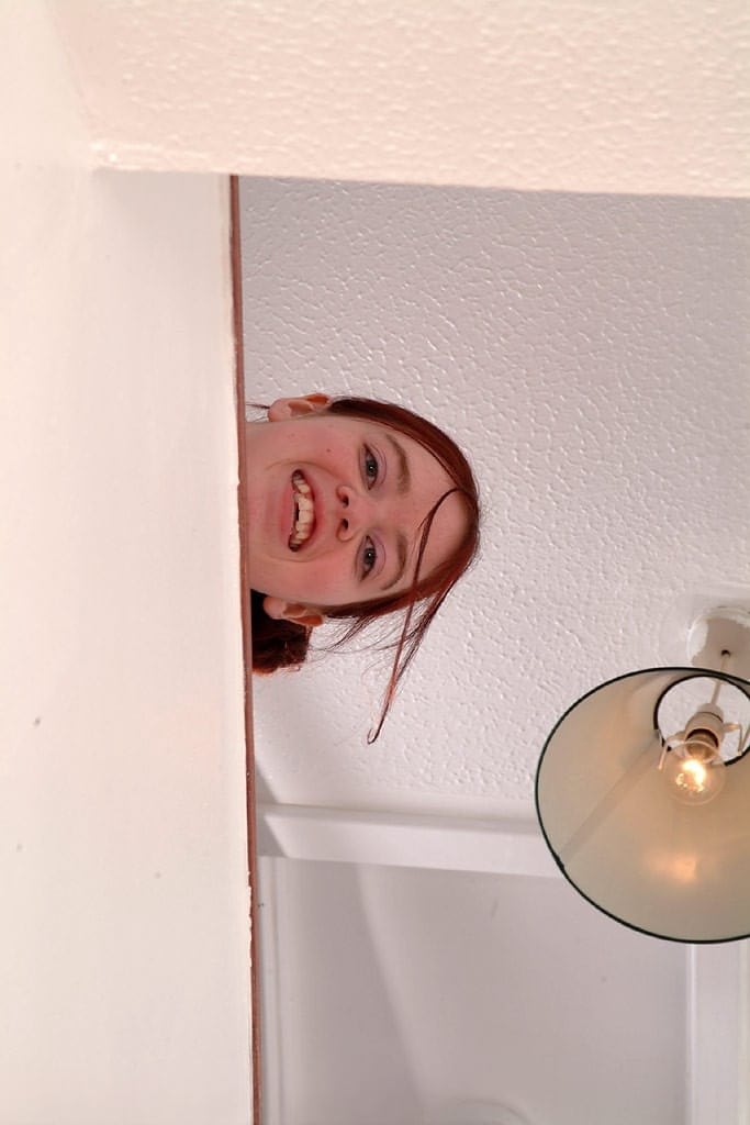 British babe Sadie reveals every inch stripping and fingering her dripping, hairy pussy on the stairs - 13