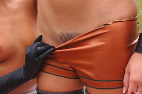 Lucy Lee & Lucky ravage each other with a strap-on under the open sky - 6