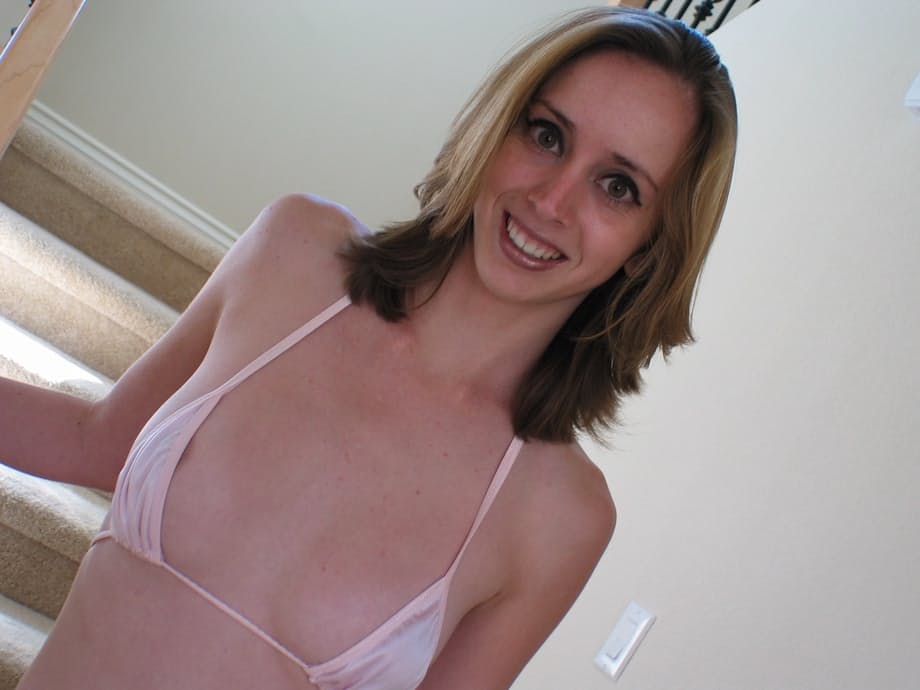 Exquisite MILF temptress Kelly Wells seductively strips her lingerie on the staircase - 7