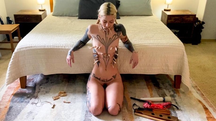 Cam Damage defies limits in hardcore tattooed babe floor bondage punishment - 6