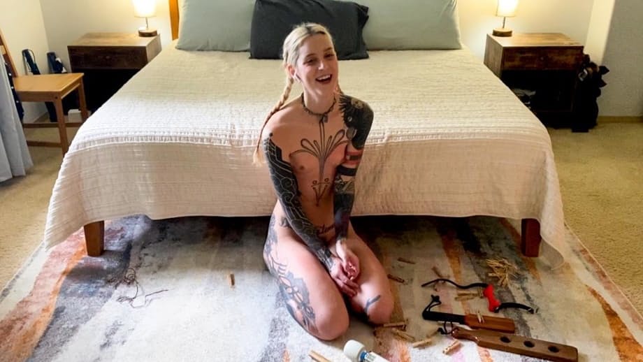Cam Damage defies limits in hardcore tattooed babe floor bondage punishment - 17