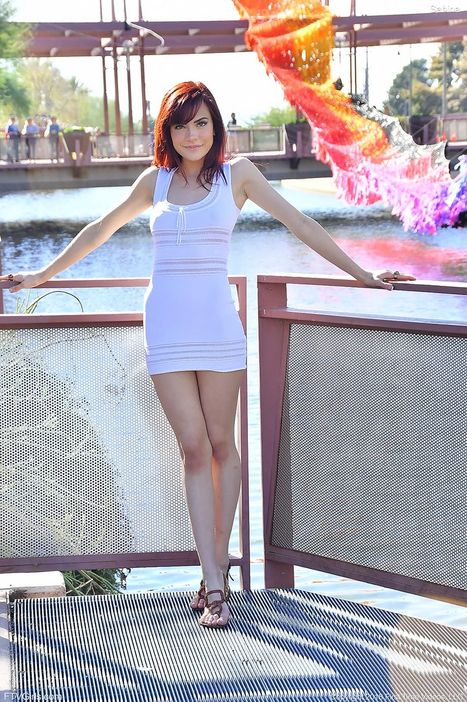 Shameless Sabina Rouge strips tight dress in public revealing her sizzling body - 5