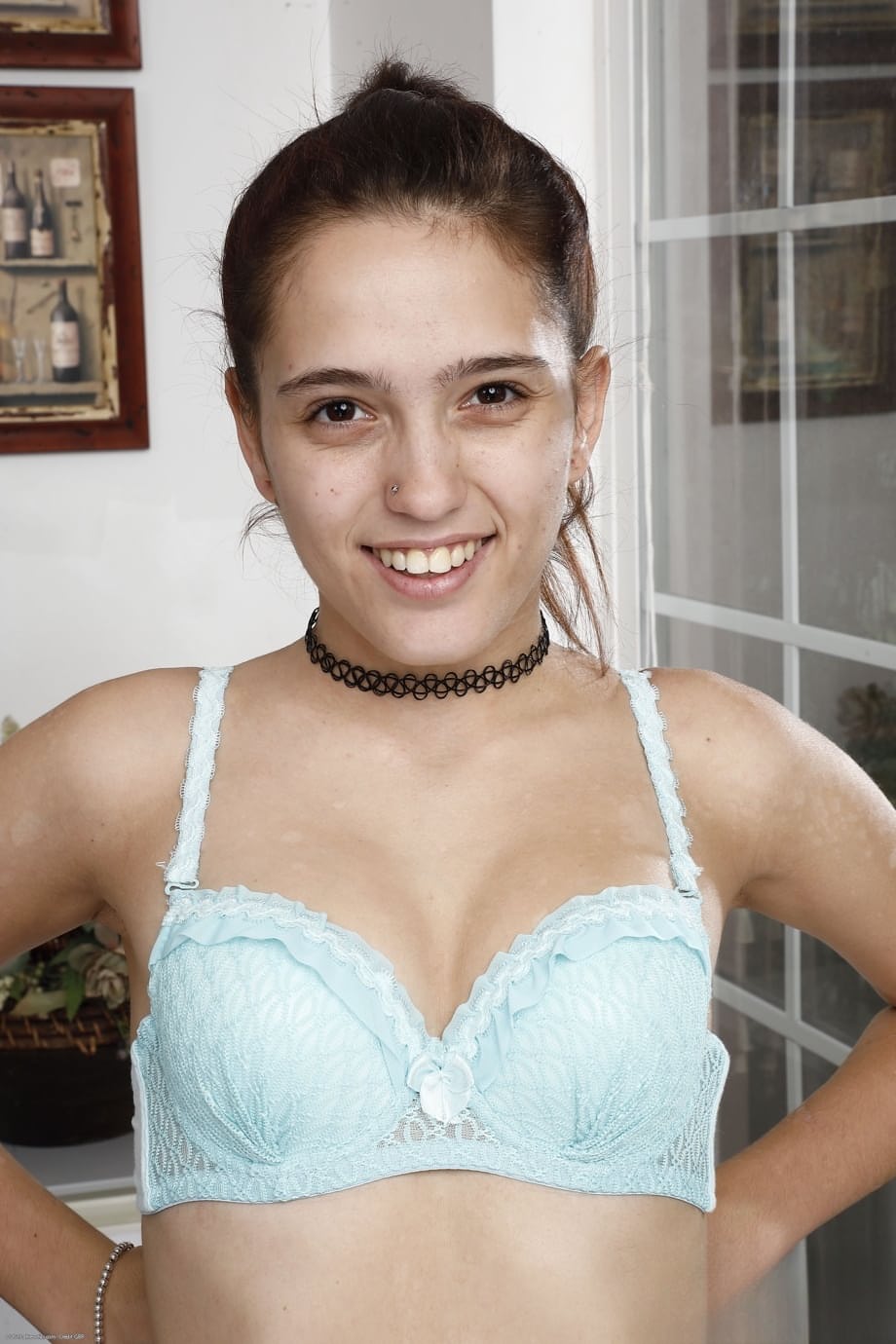 Brooke Haze flaunts her young hairy folds while releasing warm piss into a bowl - 5