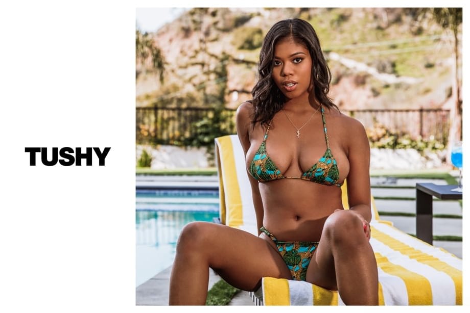 Curvy ebony beauty Nia Nacci showcases her giant tits getting her perfect ass railed - 1