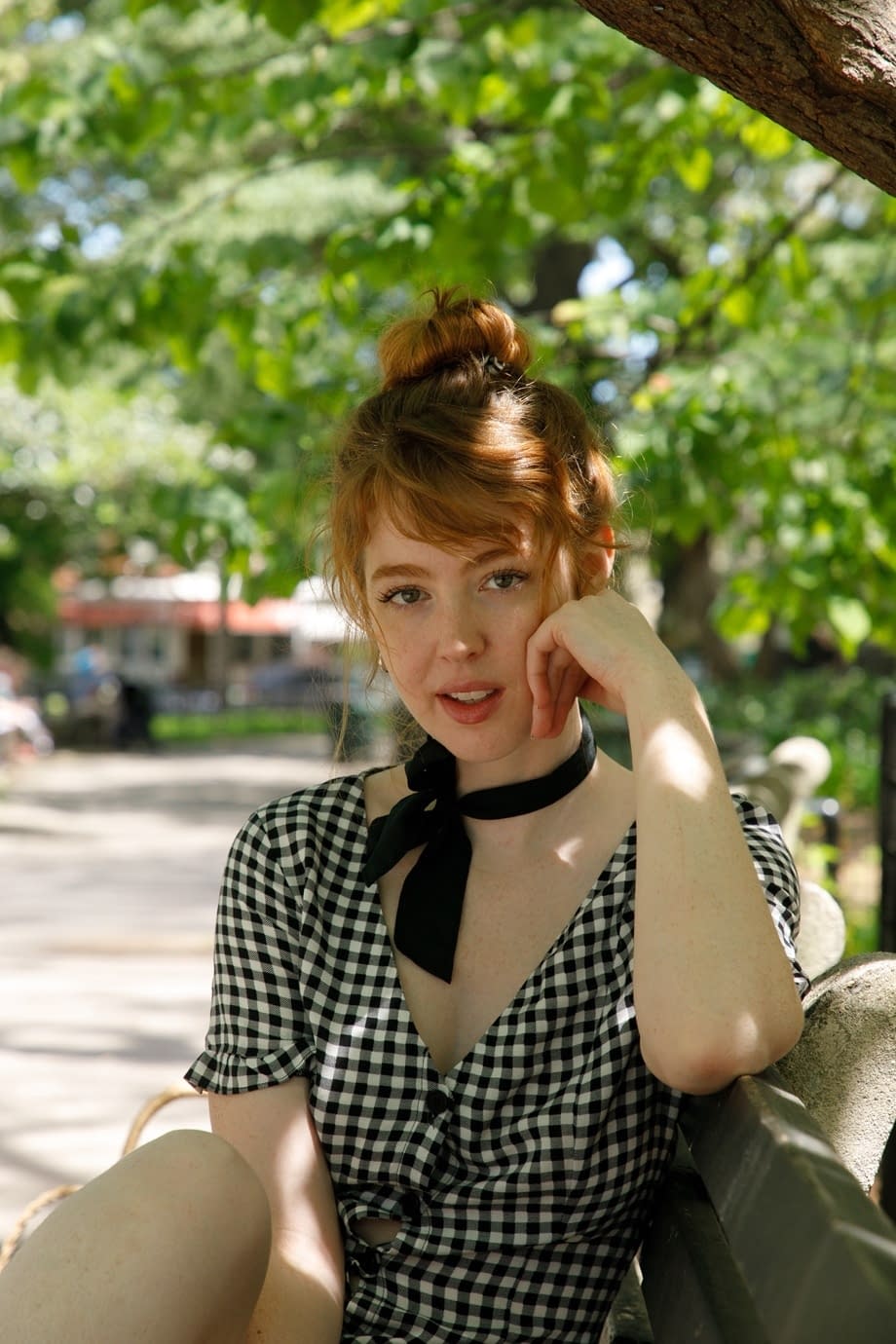 Miss O seduces openly, teasing her perfect ass and tiny tits in public park sunlight - 6